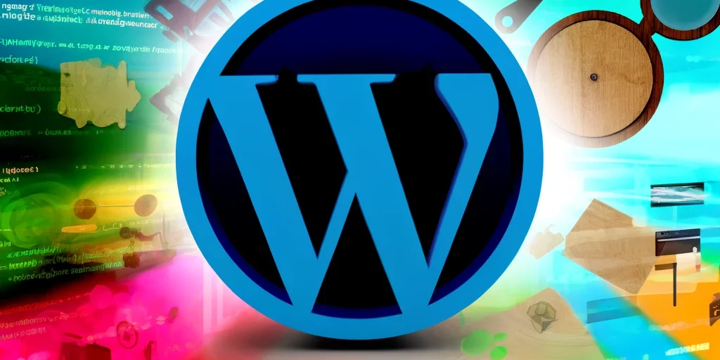 DALL·E 2024-04-10 18.04.27 – A vibrant and visually appealing title image for an article about WordPress. The image should capture the essence of web design, creativity, and techn