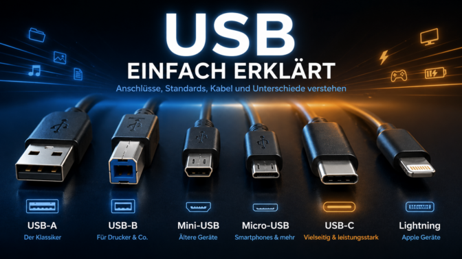 USB einfach erklärt - Anschlüsse, Standards, Kabel und Unterschiede verstehen